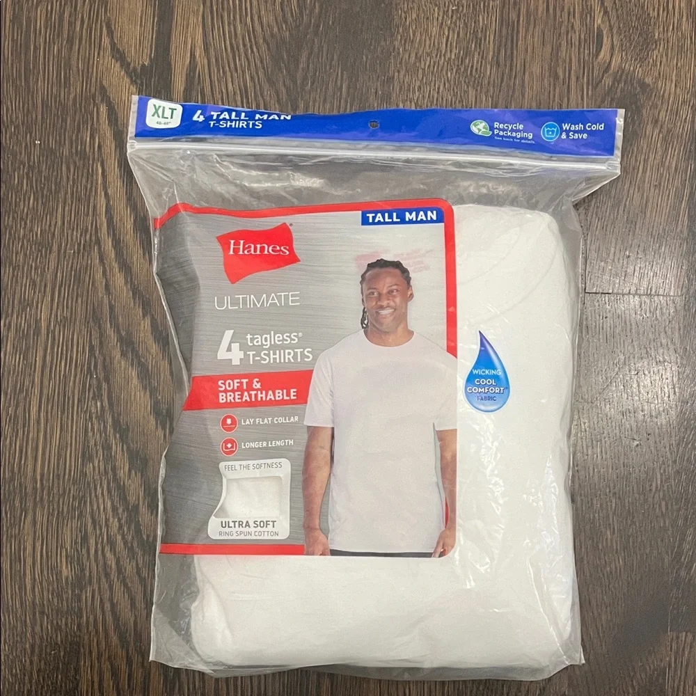 NEW Hanes Ultimate White Tagless T-Shirts XLT